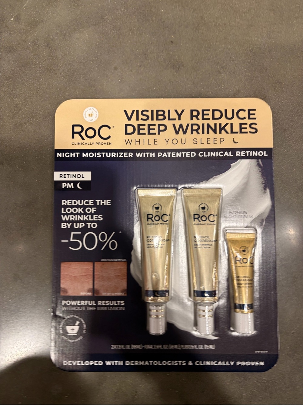 ROC Night Moisturizer Retinol Treatment Set - Gold (Night) value pack new 2026